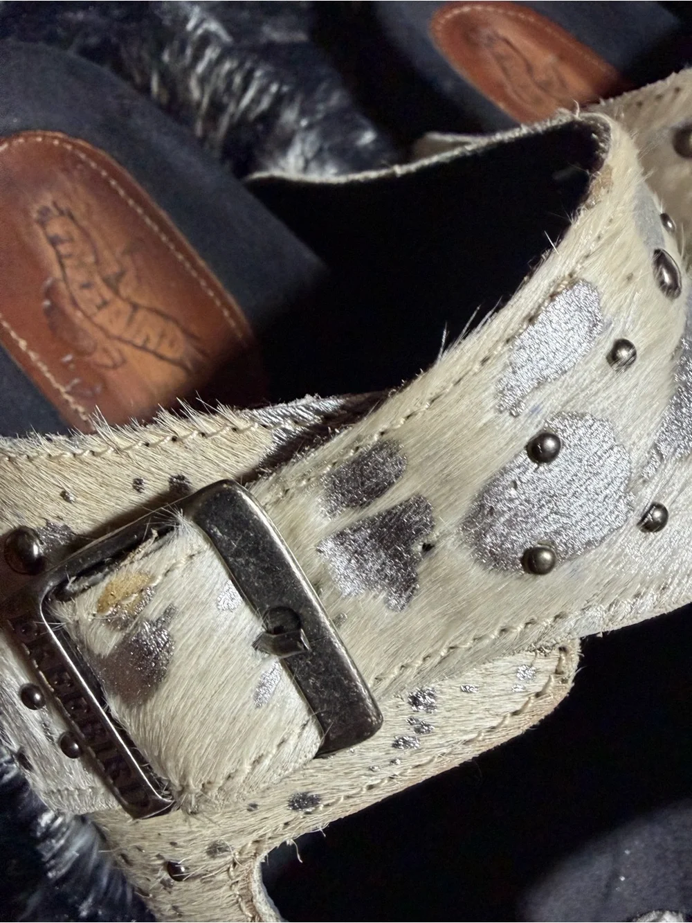 Freebird women’s size 10 slide on real first sandals with two buckles